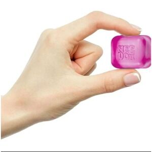 PINK -- New NeeDoh Nice Ice BABY Small Cube Fidget Squish Toy Nee Doh Mini-